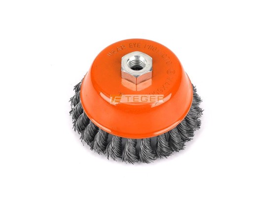 Szczotka doczołowa z nakrętką - drut skręcany M14/120 mm / Teger T-W-SDIT022