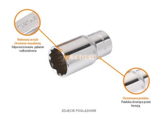 Klucz nasadowy 1/2" sześciokątny długi 10 mm / Teger T-W-KNS203