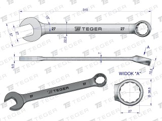 Klucz płasko-oczkowy 27 mm  Teger T-W-NWKPO27