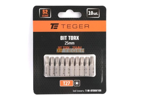 Bit torx 25 mm/T27 (zestaw 10 szt) / Teger T-W-BTORX108