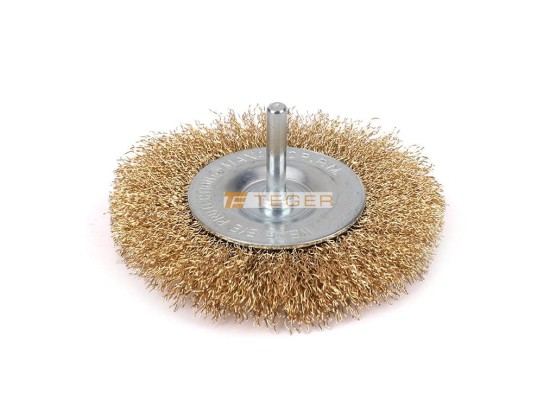 Szczotka tarczowa z trzpieniem - drut falowany fi 6/100 mm / Teger T-W-SDIT012