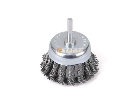 Szczotka doczołowa z trzpieniem - drut skręcany fi 6/80 mm / Teger T-W-SDIT003