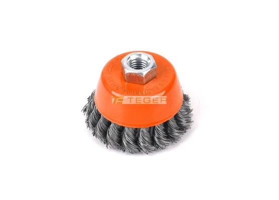Szczotka doczołowa z nakrętką - drut skręcany M14/80 mm / Teger T-W-SDIT020