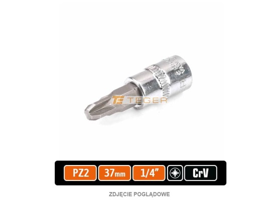 Klucz nasadowy 1/4" z bitem pz 37 mm/PZ2 / Teger T-W-KNPZ103