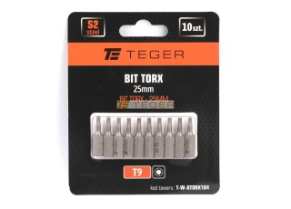 Bit torx 25 mm/T9 (zestaw 10 szt) / Teger T-W-BTORX104