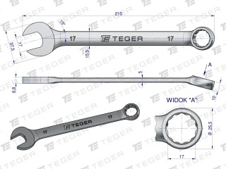 Klucz płasko-oczkowy 17 mm  Teger T-W-NWKPO17