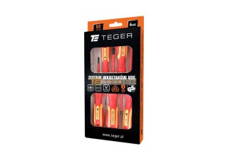 Zestaw wkrętaków vde 6 szt / certyfikat GS/VDE / Teger T-W-ZWK003