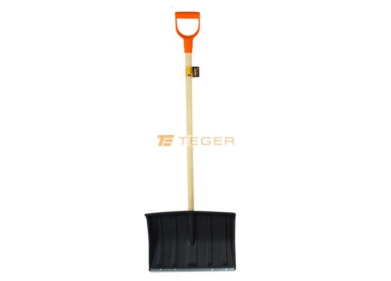 Łopata do śniegu na drewnianym trzonku - czarna Teger T-O-LDSDT01