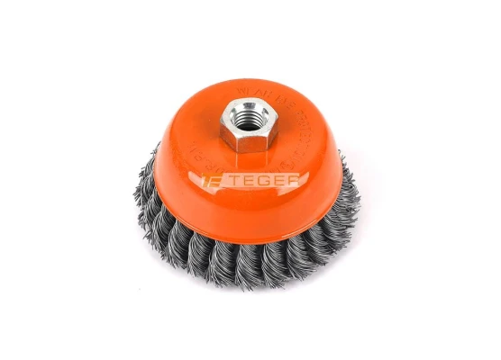 Szczotka doczołowa z nakrętką - drut skręcany M14/100 mm / Teger T-W-SDIT021