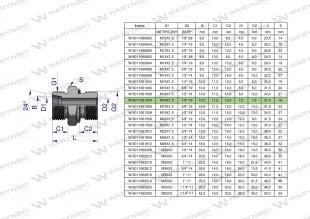 Złącze hydrauliczne BB 18x1.5x1/4" Z uszczelnieniem