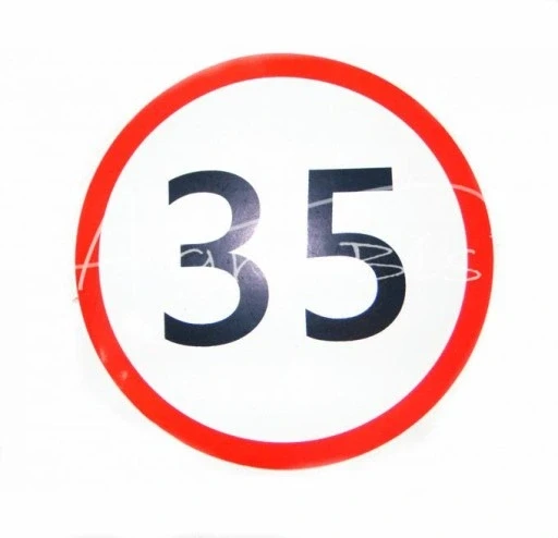 Naklejka laminowana limit prędkości 35 km/h