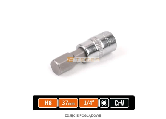 Klucz nasadowy 1/4" z bitem hex 37 mm/H8 /TEGER T-W-KNH307