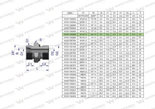 Złącze hydrauliczne BB 3/8x14x1,5 Z uszczelnieniem na 3/8