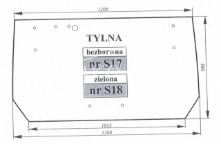 Szyba nr S18 tylna Zetor Proxima Forterra 53369005