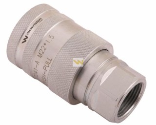 Szybkozłącze hydrauliczne gniazdo z eliminatorem ciśnienia M22x1.5 gwint wew. euro PUSH-PULL (iso 7241-A) Waryński  WIAM22MW-PPE
