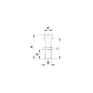 Sworzeń kulowy sprężyny gazowej M8 kulka 10mm R237474