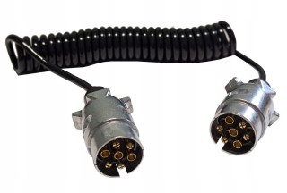 Przewód spiralny przyczepy 5 metrów 2 wtyczki aluminium 7 żył 12v