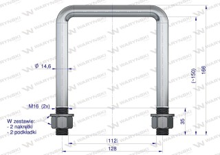Jarzmo, Cybant, M16 112x150, Waryński