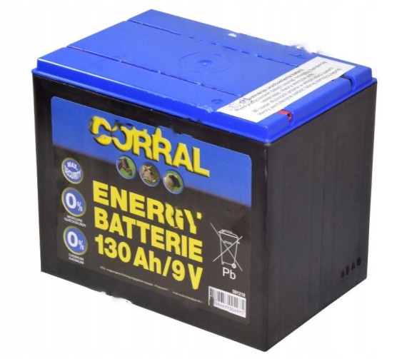 Bateria 9V 130Ah; Elektryzator; do ogrodzenia elektrycznego; 11-0063 CORRAL