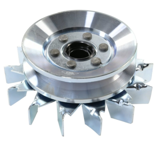 Koło pasowe alternatora A124 z wentylatorem – przenosi napęd z wału korbowego i chłodzi alternator, pasuje do ciągników Ursus C-360 – 3611222