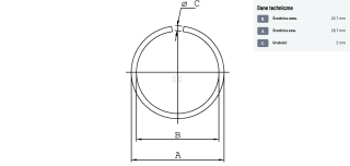 Pierścień osadczy okrągły wewnętrzny 25x2 mm
