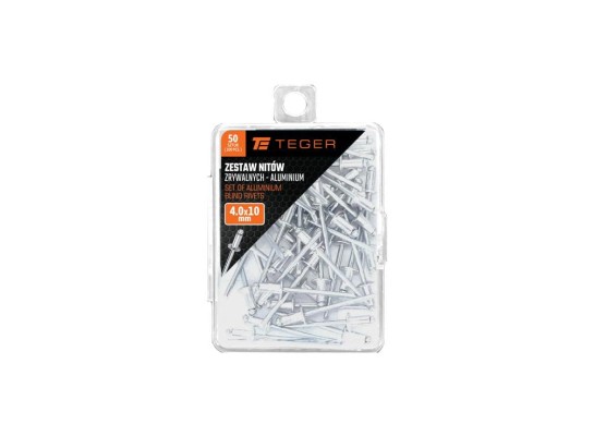 Zestaw nitów zrywalnych. aluminiowych (4.0x10mm) / 50 szt. / TEGER