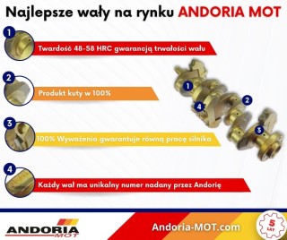 Wał korbowy MF-4 kuty hartowany Andoria mot UR040591AM