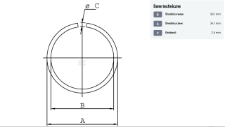 Pierścień osadczy okrągły zewnętrzny typ RW, 32 mm