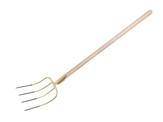 Widły gospodarcze 4-zębne na drewnianym trzonku (dł. 1500 mm) kute Teger