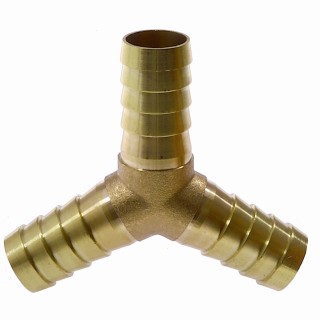 Trójnik T-Y na wąż 6mm mosiądz