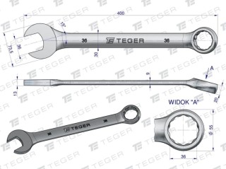 Klucz płasko-oczkowy 36 mm / TEGER T-W-NWKPO36