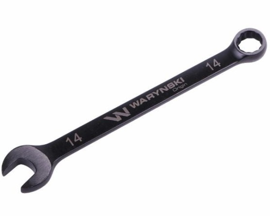 Klucz płasko-oczkowy 14 mm. CrV standard ASME B107-2010 Waryński