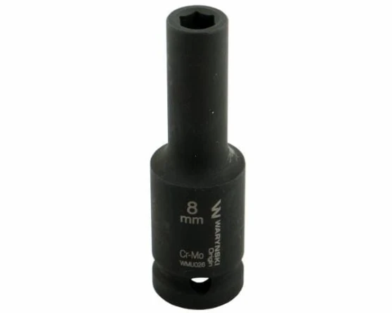 Nasadka udarowa sześciokątna długa 1/2" 8 mm CrMo DIN 3129 Waryński