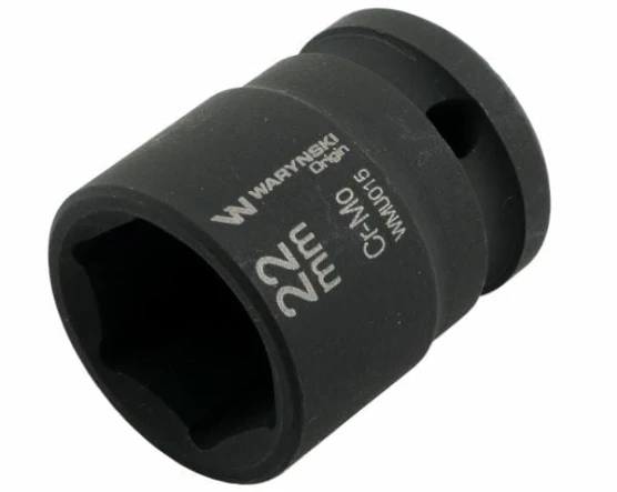 Nasadka udarowa sześciokątna 1/2". 22 mm. CrMo. DIN 3129. Waryński