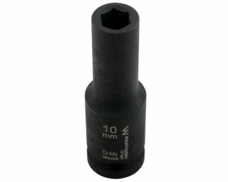 Nasadka udarowa sześciokątna długa 1/2". 10 mm. CrMo. DIN 3129. Waryński