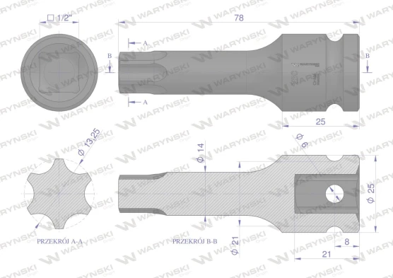 Nasadka udarowa 1/2 gwiazdkowa STAR T60 Waryński