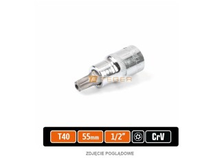 Klucz nasadowy 1/2" z bitem torx 55 mm/T40 / (z otworem) / Teger T-W-KNT305