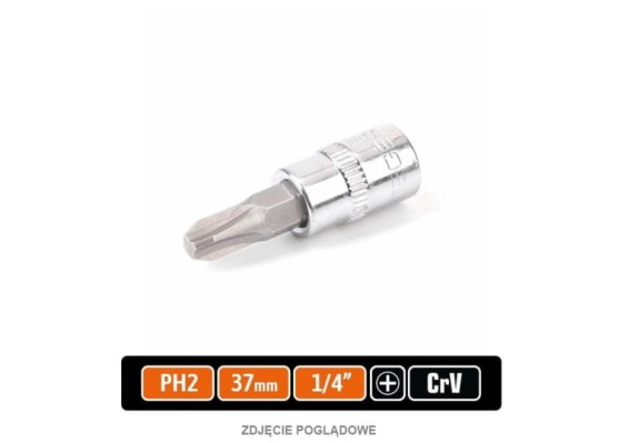 Klucz nasadowy 1/4" z bitem ph 37 mm/PH2 / Teger T-W-KNPH103