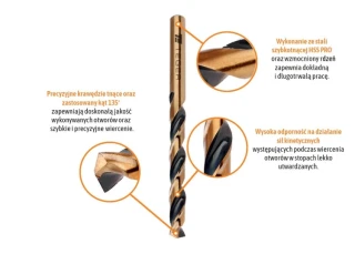 Wiertło do metalu hss pro (din 338) 2.5 mm / Teger T-W-NWWDMCZ-2.5