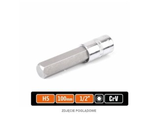 Klucz nasadowy 1/2" z bitem hex 100 mm/H5 / Teger T-W-KNH202