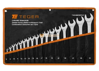 Zestaw kluczy płasko-oczkowych 17 szt / Teger T-W-NWZKPO17