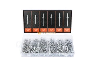 Zestaw nitów zrywalnych, aluminiowych / 320 szt., Teger