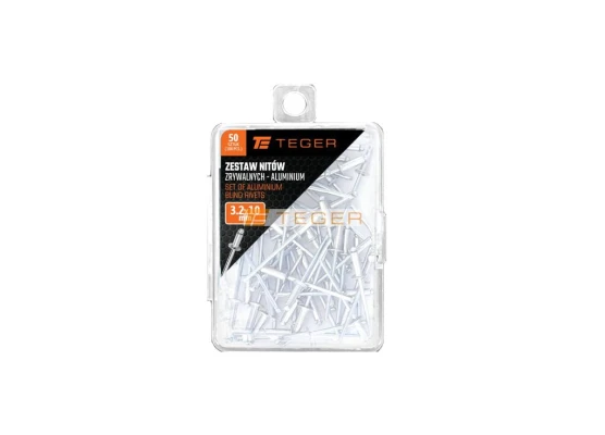 Zestaw nitów zrywalnych. aluminiowych (3.2x10mm) / 50 szt. / TEGER