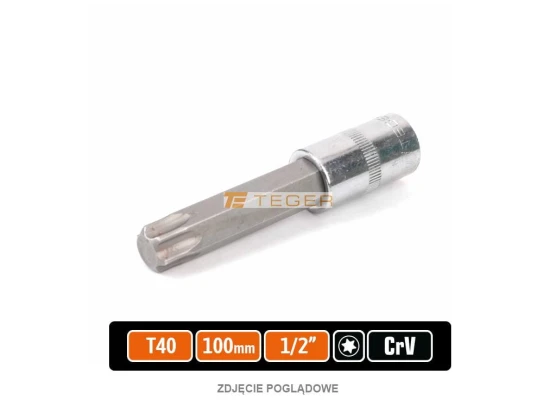 Klucz nasadowy 1/2" z bitem torx 100 mm/T40 / Teger T-W-KNT205