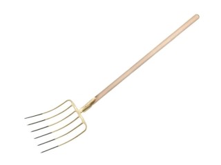 Widły gospodarcze 6-zębne do kiszonki / kukurydzy na drewnianym trzonku (dł. 1580 mm) kute Teger