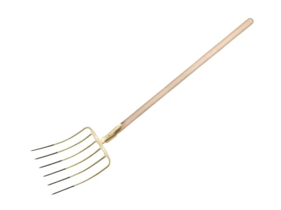 Widły gospodarcze 6-zębne do kiszonki / kukurydzy na drewnianym trzonku (dł. 1580 mm) kute Teger