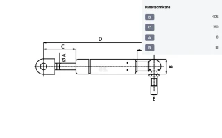 Sprężyna gazowa 150N 215-405mm VAPORMATIC VPM1749
