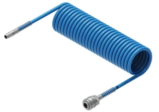 Przewód spiralny kompletny tekalan Poliuretan PU 12X8mm 10bar do kompresora sprężarki L-5mb Niebieski TEGER