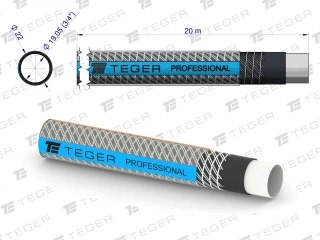 Wąż ogrodowy 1/2 cala 20m "PROFESSIONAL- EXTRA FLEX" FI 3/4". 20m / TEGER
