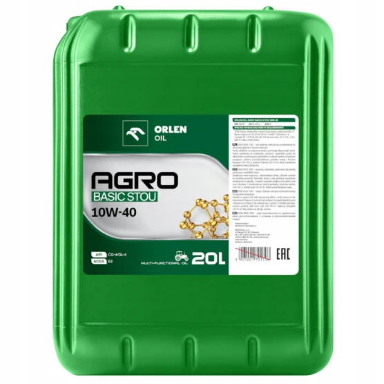 Olej hydrauliczno przekładniowy 10W40 agro basic stou 10W/40 20L Orlen